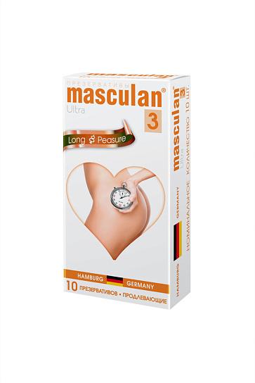 Продлевающие презервативы MASCULAN ULTRA 3 с пупырышками, 10 шт