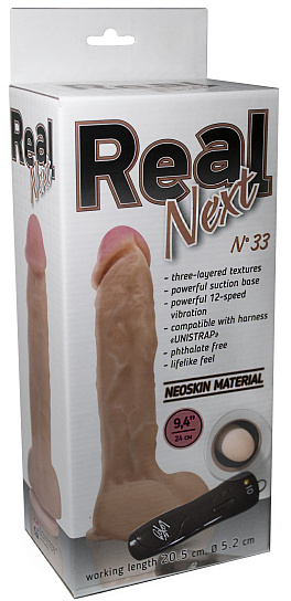 Вибратор с выносным блоком Real Next №33, 20,5 см