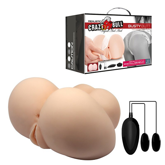 Мастурбатор попка с двумя отверстиями с вибрацией с проводным пультом