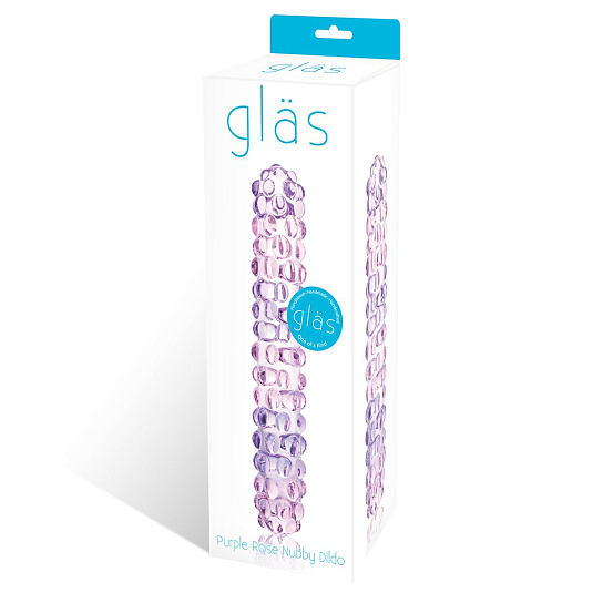Двухцветный фаллоимитатор из стекла Purple Rose Nubby 17,5 см