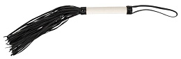 Плетка Peitsche с белой ручкой и черными хвостами, 39 см 