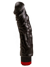 Вибратор-реалистик с выраженным рельефом LoveToy черный, 21 см