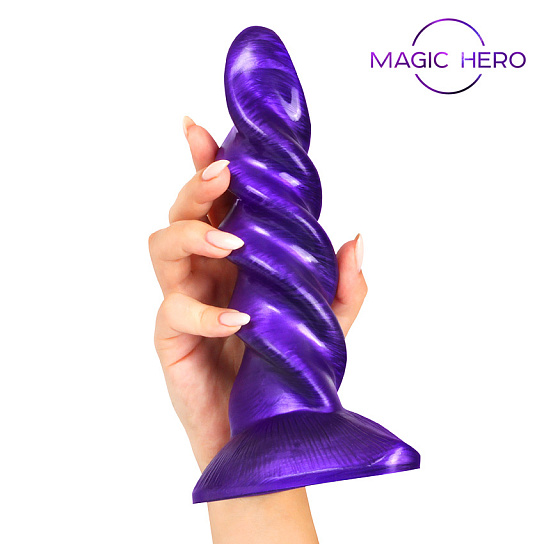 Фантазийный фаллоимитатор на присоске Magic Hero 23 см, фиолетовый