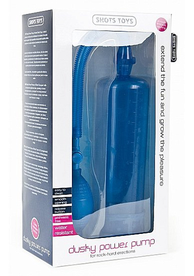 Помпа для члена, 21 см, голубая