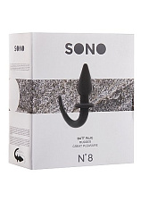Анальная пробка Sono №8 с ограничителем, диаметр 4 см, черная