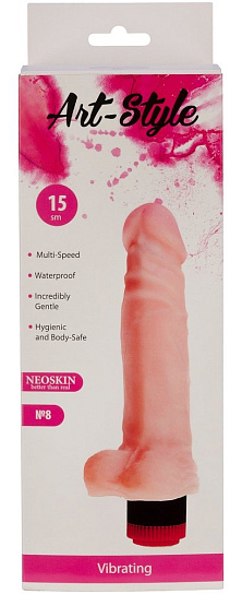 Вибромассажер ART-Style №8, с рельефной поверхностью, 15 см