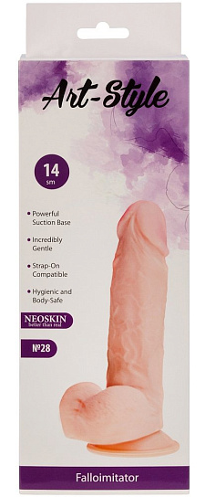 Фаллоимитатор-реалистик на присоске Art-Style №28, 14 см