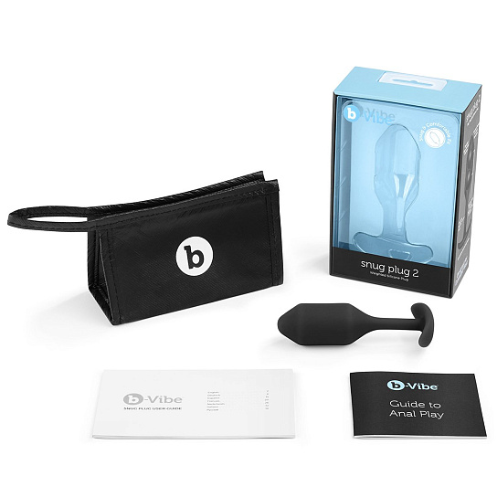 Анальный плаг силиконовый B-vibe Snug Plug 2, черная