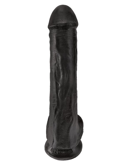 Фаллос гигант на присоске Cock with Balls с мошонкой 22.4 см, черный Фаллос гигант на присоске Cock with Balls с мошонкой 22.4 см, черный