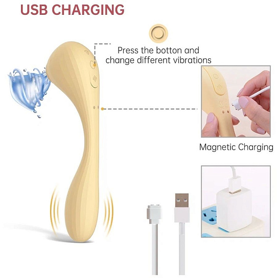 Вибратор Magic Motion Bobi вакуумно-волновой с мобильным приложением, желтый