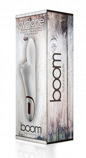 Вибратор для душа CYCLONE, 10 скоростных режимов, 23 см, белый