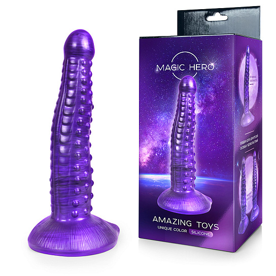 Рельефный большой фаллоимитатор Magic Hero, 25 см
