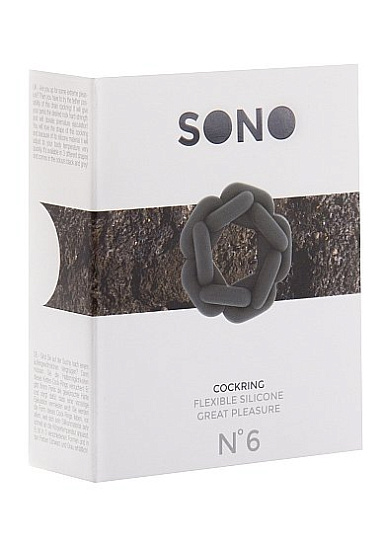Силиконовое кольцо на пенис SONO №6, серое