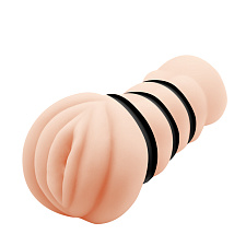 Мастурбатор вагина с эрекционными кольцами для мужчин