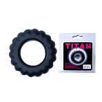 Эрекционное ребристое кольцо Titan 40 мм, черное