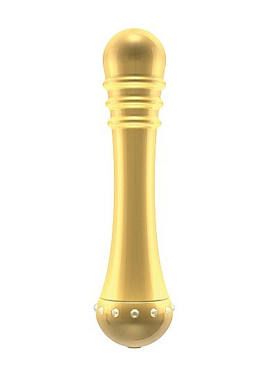 Стильный вибратор THE EMERALD, золотой