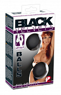 Черные вагинальные шарики Perfect Balls на сцепке, диаметр 3,5 см