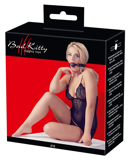 Кляп с отверстиями Ball Gag Bad Kitty Orion, цвет черный