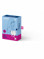 Набор из 2-х менструальных чаш Satisfyer Feel Secure с хвостиком, прозрачный