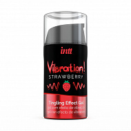 Возбуждающий гель с эффектом вибрации Intt Cosmetics Strawberry, 15 мл