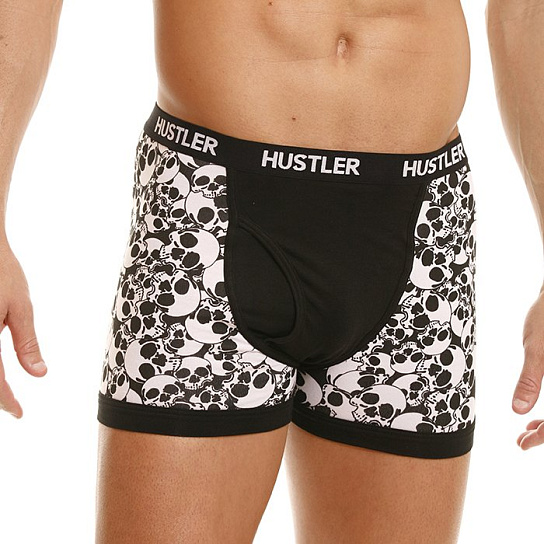 Мужские боксеры с эффектным принтом из черепов, XL