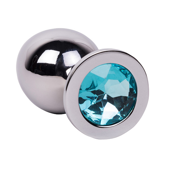 Большой плаг из стали с голубым кристаллом