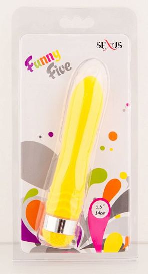 Вибратор SEXUS с волнистым рельефом, желтый