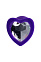 Фиолетовая анальная втулка Diamond Heart с кристаллом, размер S