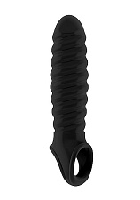 Насадка на пенис с рельефной поверхностью, черная