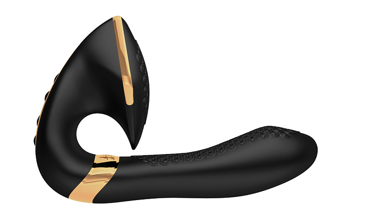 Вибратор с широким стимулятором клитора Shunga Soyo, черный