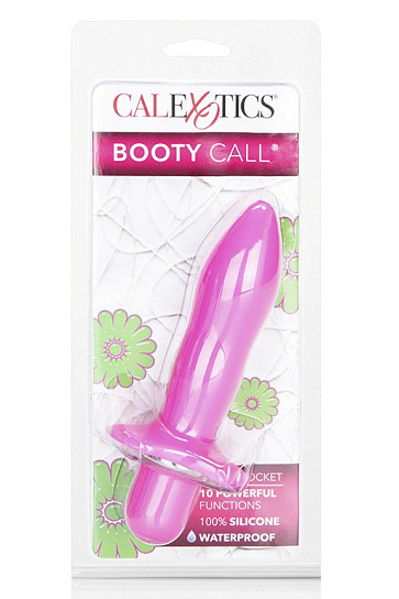 Анальная пробка из силикона со встроенным вибратором BOOTY CALL, розовая