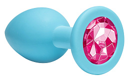 Малая анальная пробка Lola Toys Cutie Medium с розовым кристаллом