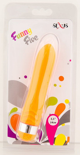 Вибратор SEXUS с волнистым рельефом, оранжевый