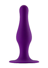 Силиконовая анальная пробка без швов, пурпурная