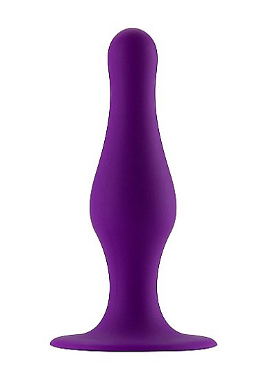 Силиконовая анальная пробка без швов, пурпурная