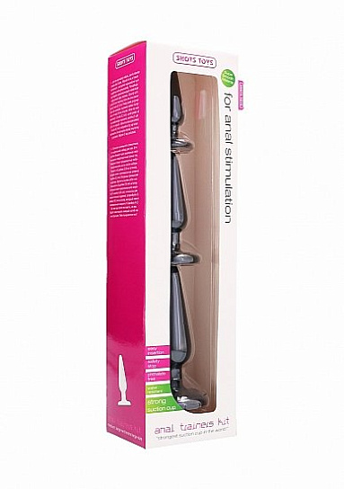 Набор анальных втулок с присоской, диаметр 2,4/3/3,8 см черный