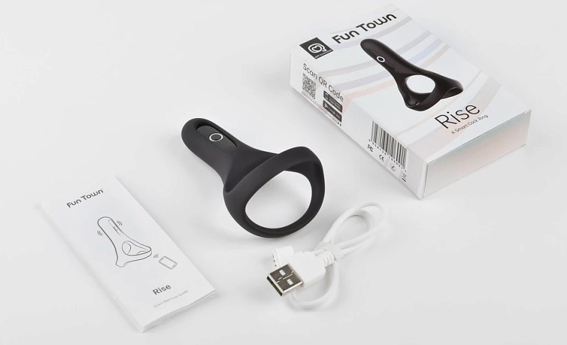 Двойное эрекционное кольцо Magic Motion Rise, черное