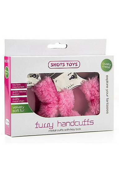 Плюшевые наручники FURRY HANDCUFFS, розовые