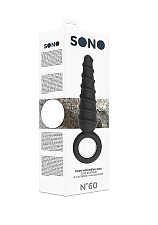 Анальная игрушка Sono 60 с кольцом и стимулирующими ребрами