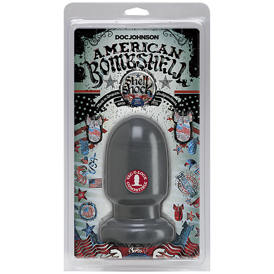 Фаллоимитатор Shell Shock в виде боеголовки, черный, 15 см