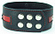 Кожаный ошейник с красной вставкой