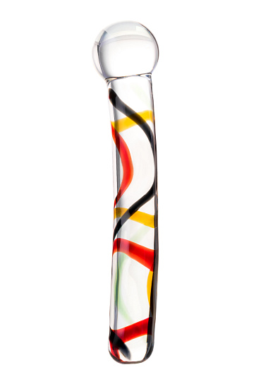 Радужный фаллоимитатор из стекла DILDO, 19 см