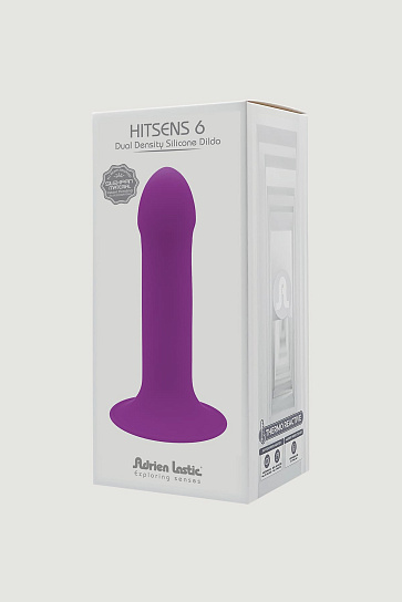Фаллоимитатор на присоске с двойной плотностью Adrien Lastic HITSENS S06 13.5 см, фиолетовый