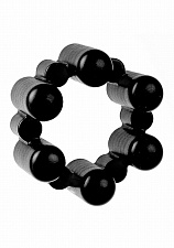 Вибрационное кольцо из чистого силикона SIXSHOT, черное