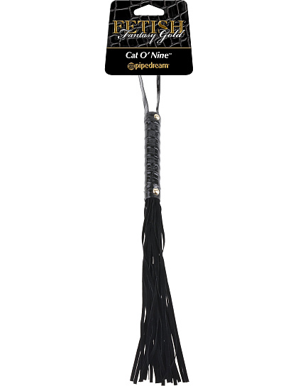 Плеть Fetish Fantasy Gold Cat O' Nine черная с золотом