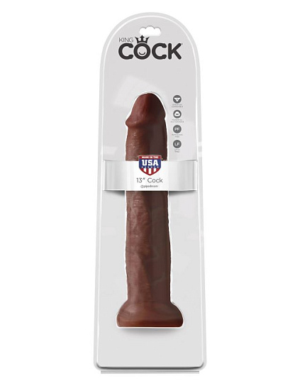 Фаллос гигант King Cock 13 Cock Flesh, 29 см, коричневый