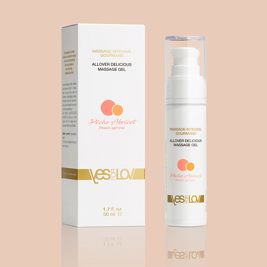 Массажный гель 3 в 1 персик-абрикос ALLOVER DELICIOUS MASSAGE GEL, 50 мл