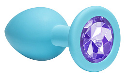 Малая анальная пробка Lola Toys Cutie Medium со светло-фиолетовым кристаллом