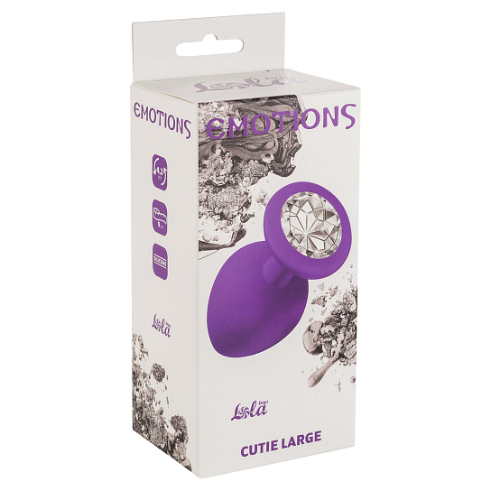 Анальная пробка Emotions Cutie Large с прозрачным кристаллом