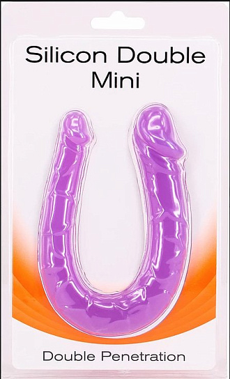 Двусторонний минифаллоимитатор Silicon Double Mini, 23 см, фиолетовый